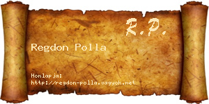 Regdon Polla névjegykártya